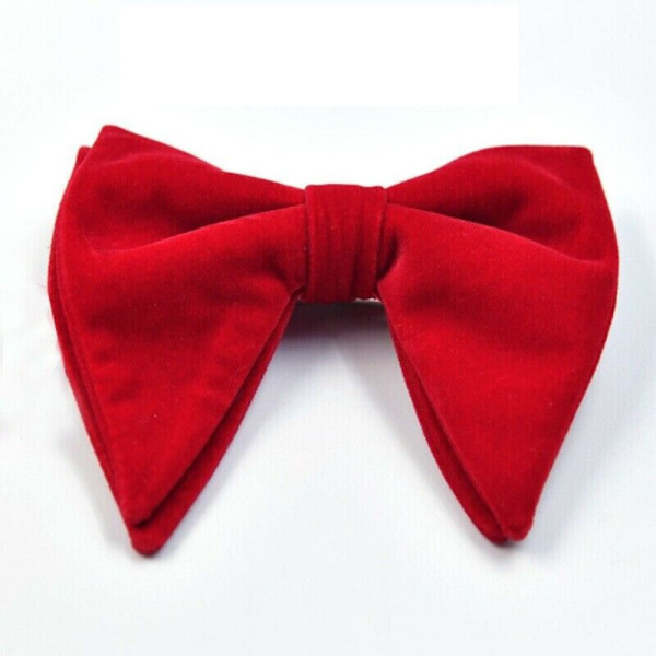 Men's Oversized Solid Velvet Bow Tie Wedding Party Tuxedo Adjustable