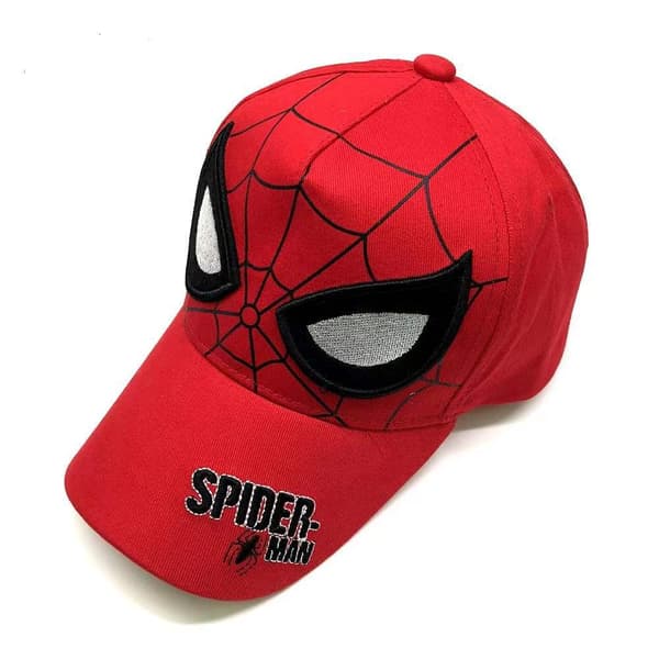 Barn Gutter Spiderman Caps Baseballcap Sport Justerbar Solbrodert rød, 52-54 CM