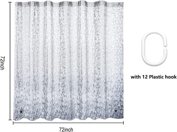 Dusjforheng PEVA Vanntett og Muggresistent Halvtransparent 180x180cm D