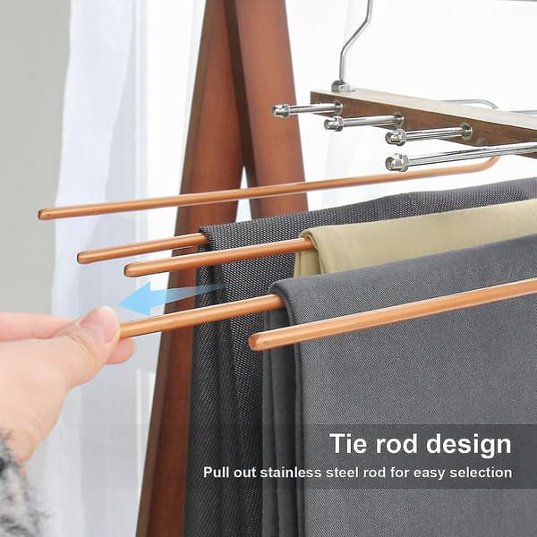 Magic Hangers, Space-Saving Wardrobe Hanger 5 Layers 2 Uses Multifunctional Pants Rack | Solid Metal Organizing Rack (one pack) -