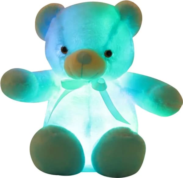 Lysende LED Farverige Bamse Natlamper Lysende Glødende Bamse Tøjdyr Plyslegetøj Børn Kvinder