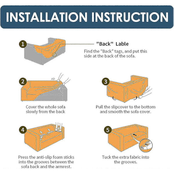 Stretch Soffaöverdrag Tryckt Soffaöverdrag Fåtöljöverdrag för Kuddar Soffor Soffor Elastiskt Universal Möbelskydd med 1 Kuddfodral, Anti-Katt