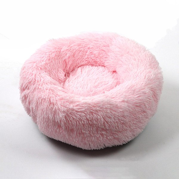 Queta Katteseng, Vakker Dyreseng, Liten Hundeseng Kjæledyr Seng Pluss Myk Rund Kattesoveseng (50cm) light pink Diameter 50 cm