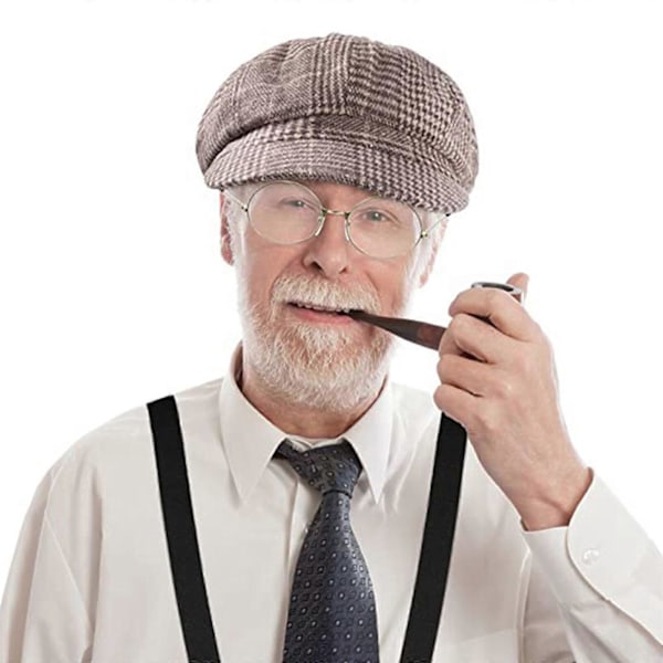 1920-tals farfar kostymset för barn pojkar - Halloween & 100 dagar i skolan Gammal Man Cosplay Kit, 100% Ny Brun vit