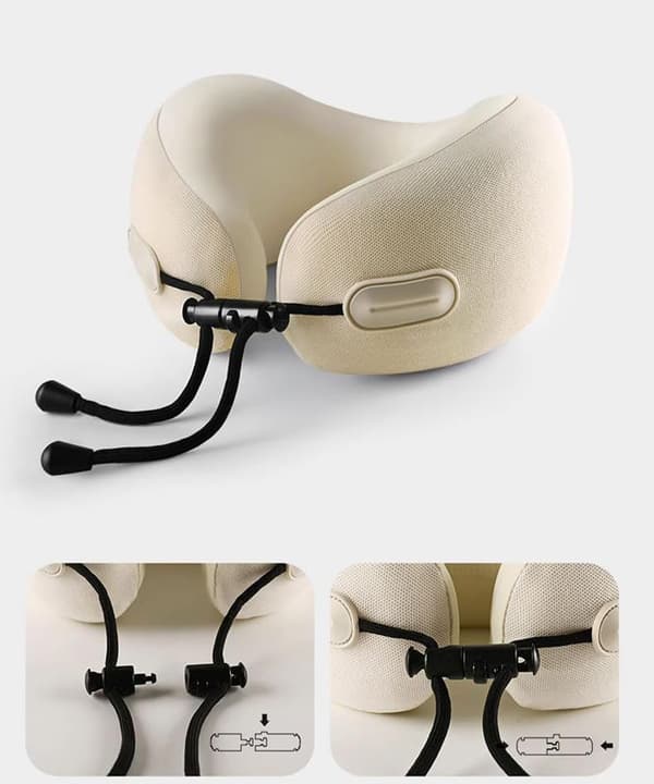 Memory Foam Resekudde – Ergonomisk och kompakt design, perfekt för flygplan, bil och långresor (Grön)