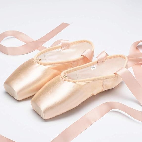 Balletspidssko Satin Dansesko Balletsko med beskyttende spidser og bånd til kvinder piger 37