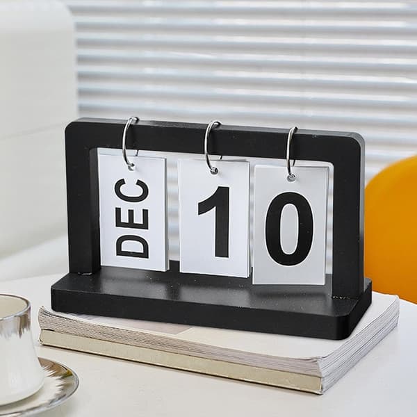 Træ Evigheds Skrivebordskalender Stående Stor Display Bryllup Daglig Stående