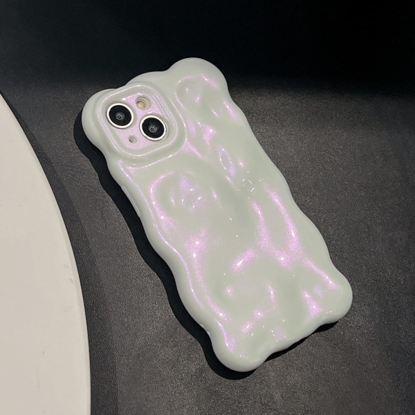 Case för iPhone 12 Pro Max, söt enfärgad lockig vågform Stötsäker TPU Bumper Phone case