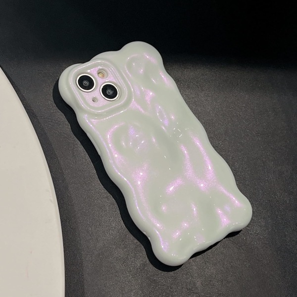 Case för iPhone 15, söt enfärgad lockig vågform Stötsäker TPU Bumper Phone case