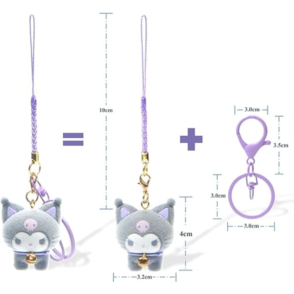 Söt Kawaii Nyckelring Anime Nyckelring Cartoon Plånbok Bilnyckel Charm Dekoration