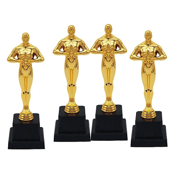 4 Pak Guld Præmie Pokal, Trofæer Statuette til Præmieoverrækkelse, Fest, Dekorationer, Rekvisitter