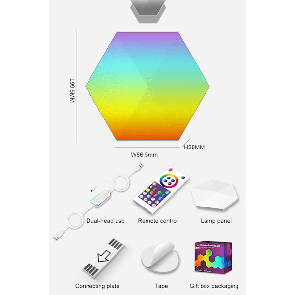 E-sport Atmosfärslampa gränsöverskridande smart graffiti WIFI udda ljusbräda kvantlampa fjärrkontroll ljudinspelning skarvning DIY vägglampa Bluetooth APP-10 pack