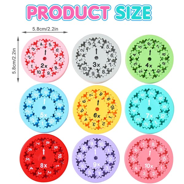 Math Facts Fidget Spinners, Multiplication & Division Learning Toys for Kids, Educational Math Manipulatives for 3rd Grade Classroom