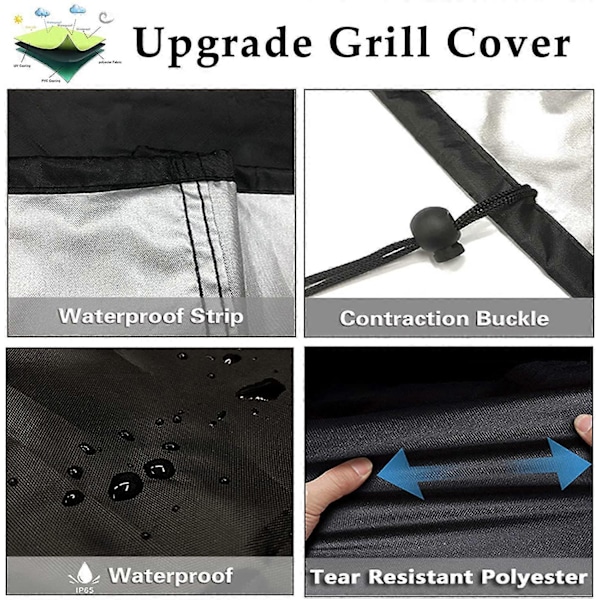 Grillin suojus, BBQ-grillin suojus, 80*66*100cm, vedenpitävä, säänkestävä, repeytymätön, UV-suojattu, haalistumaton, kaasugrillin suojus Weberille, Char Broilille, Nexille
