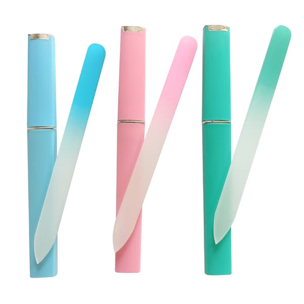 3-pakke profesjonelle premium glassneglefiler med etui Multicolo
