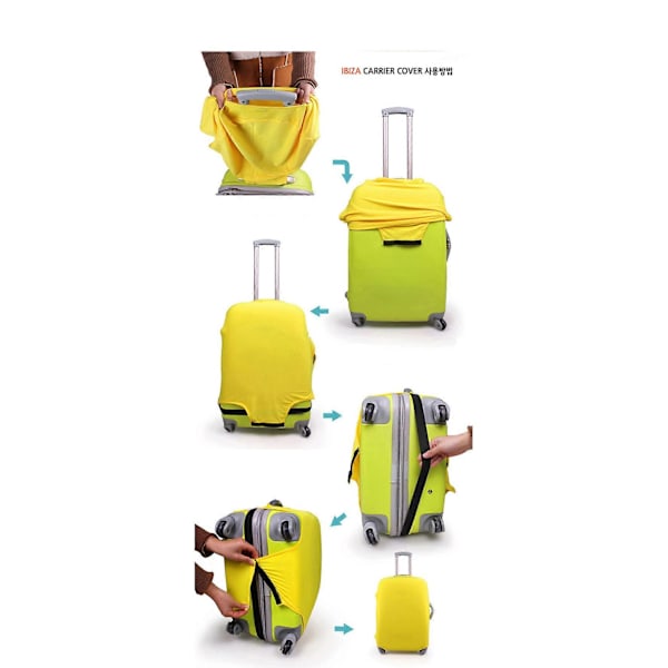 SZTXJ Elastisk Rejse Kuffertbetræk Kuffert Trolley Taske Beskyttende Taske Støvtæt Beskytter til 26-30 Tommer (Rød)