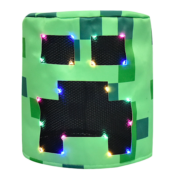 Minecraft-klær til barn, Minecraft Creeper JJ Monster mosaikk Halloween-klær cosplay 623+ Flashing Light Headset 120cm