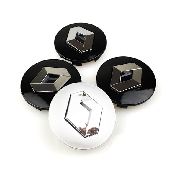4-pack - Renault hubcaps/wheel cap emblems - B 60mm - Silver