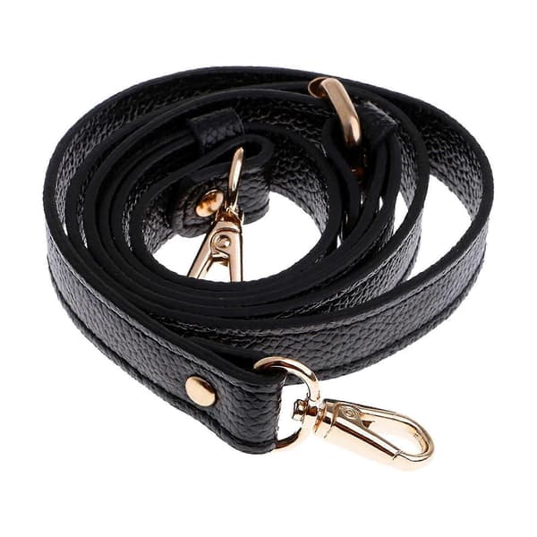 Adjustable Genuine Leather Shoulder Strap Replacement, Black