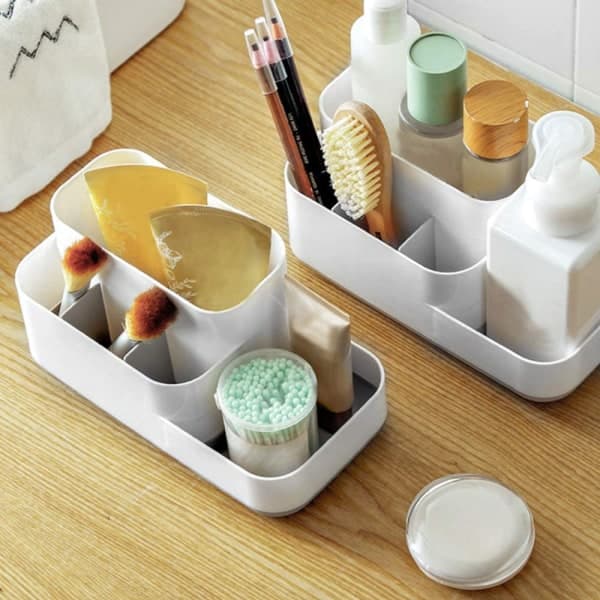 Cosmetic Storage Box, Removable Grey Plastic Storage Box