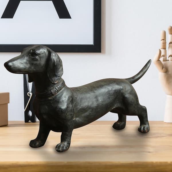 Harpiksstatue, Dachshund, Dachshundstatue, Hund, Antikk Stil, Samleobjekt
