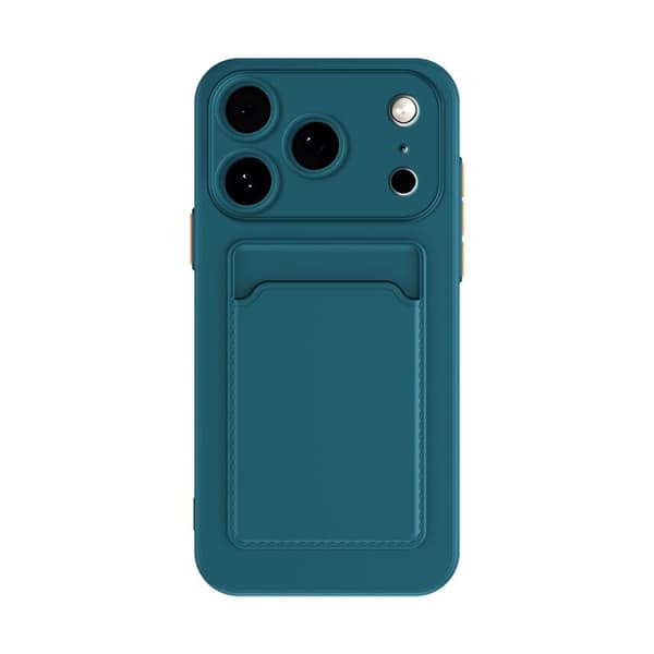 iPhone 17 Pro Cover med Kortlomme og Kontrastfarvede Knapper