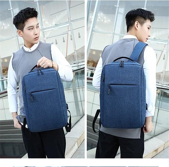Functional Computer Bag for Men with USB Flash Drive, Simple Backpack, Travel Backpack, School Bag, Artist Backpack