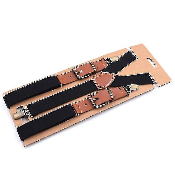 Herrehengsler Brede Y-back seler Solid Stretch Suspenders Y-back Trigger Snap Suspenders