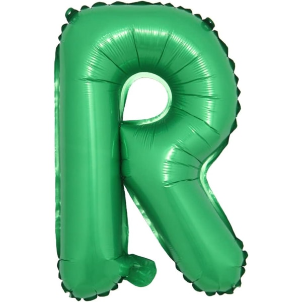40" gröna bokstavs- och set, hängande aluminiumfoliefilmsbanderoll Mylarballonger för festdekoration Anpassade ord (AZ,0-9) (40" grönt R)