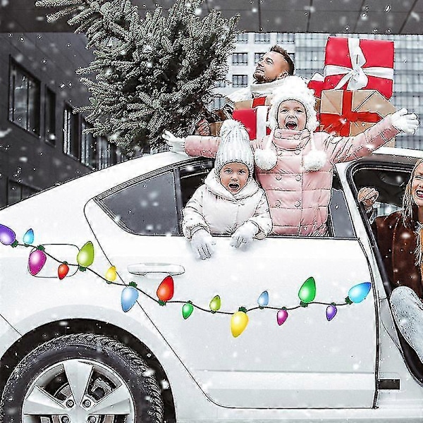 Joulukoriste Magneettinen Auto Heijastava Tarra Tarrat Hehkulamppu Autoon Kotiin TAO A10