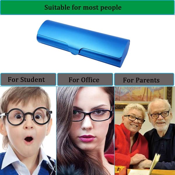 Blue Glasses Case Aluminum Ultralight Hard Myopia Glasses Case blue