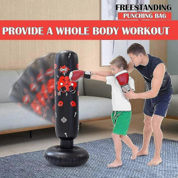 120 cm Boksebold, Oppustelig Boksebold til Børn, Øjeblikkelig Tilbagefjedring til Fitnessboksning