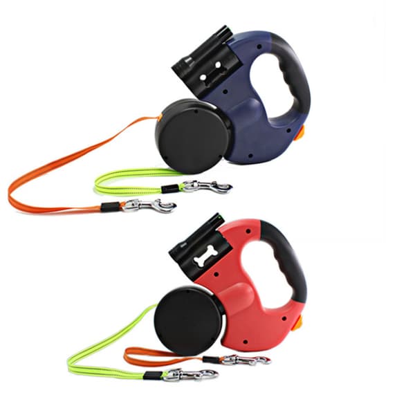 Double Dog Leash Retractable Rope Easy Safety Leash for Pets