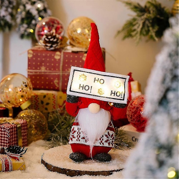 Jultomte Plysch Docka Ljus Utan Ansikte Gonk Fylld Docka Tomte Julpynt Dekoration A