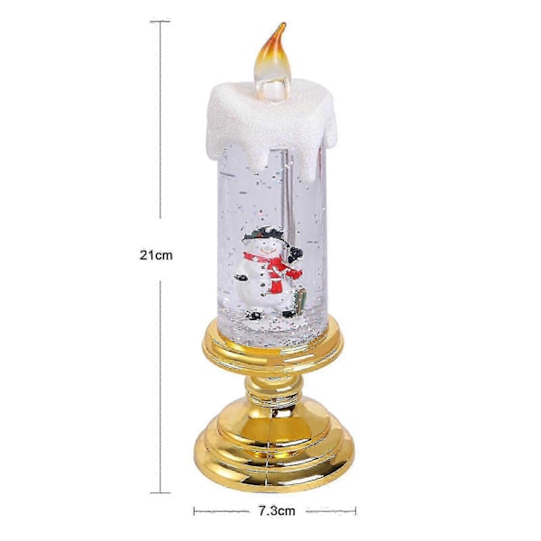 Jultomte Ljusstake, Batteridriven LED-Ljusstake, Vattentät, Flimmerande Juldekorationer Present - jjS Yellow - C