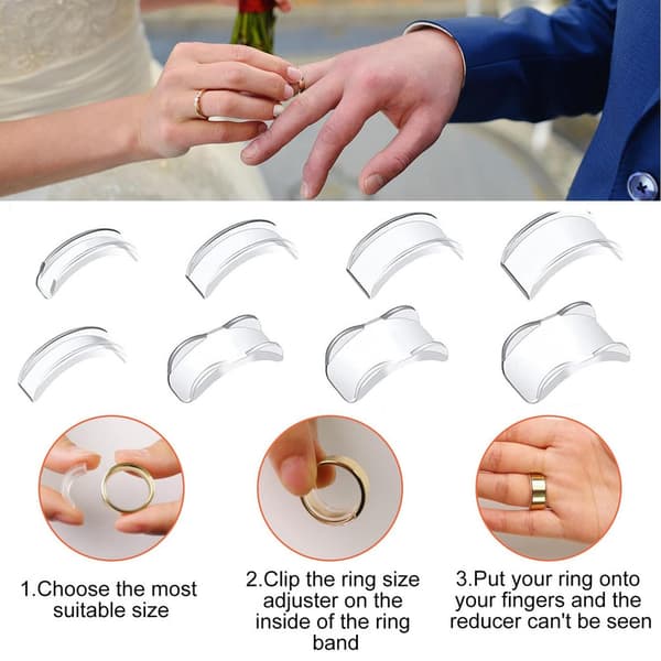 Ring Size Adjuster for Ring Size Adjustment 17 Pcs, Ring Size Adjuster - Adjust the Size of Rings, Transparent