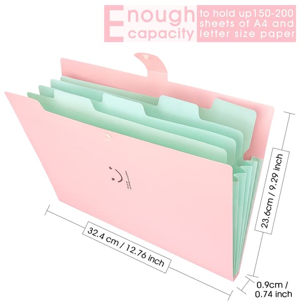 Expanding Folders A4 Paper Size, 2-Pack (Pink, Yellow)