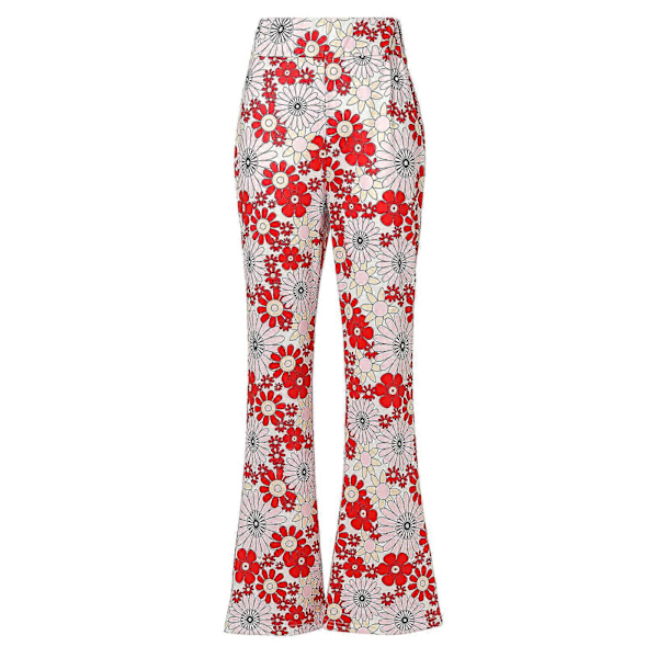 60- og 70-talls Hippie Klær Dame, 70-talls Hippie Bekledning Dame Disco Antrekk, Hippie Kostyme Dame Kvinner med Slengbukser for Halloween Karneval XL
