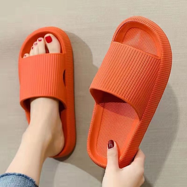 Dam Herr Sommartofflor Sandaler Bekväma Mjuka Tofflor Halkfria Pool Strand Dusch Inomhus Utomhus Hemmaskor Orange 38-39