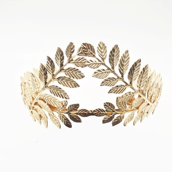 Brudekrone med blade, vind diadem, guld