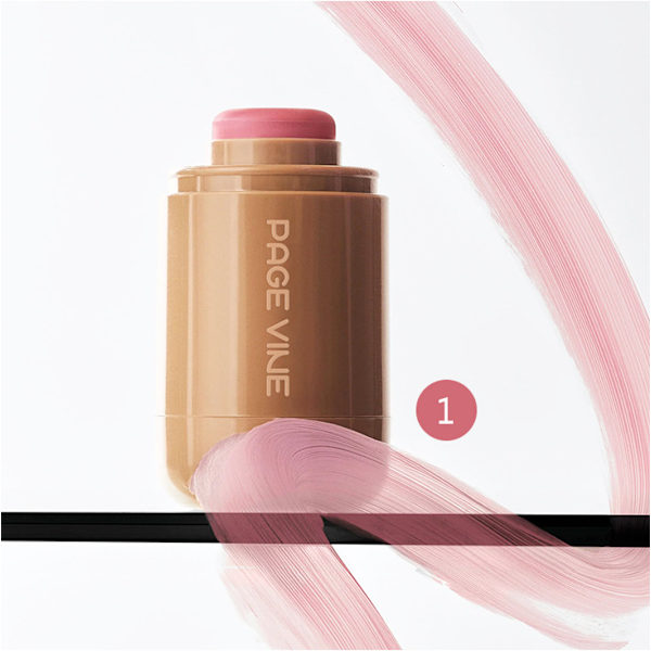 PAGE VINE Lommeblush Stick 6 Farver Læbe og Kinder Vandlys Stick Highlighter Oplyser Naturlig Vandlys Hud 01-Piggy