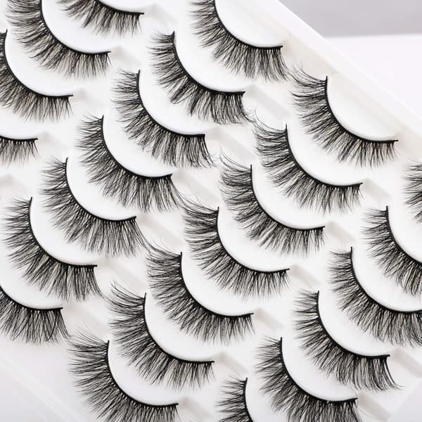 [LCS] Eyelashes False Eyelashes Cat Eye Thin Natural Faux Mink Eyelashes 14 Pairs Pack Light Volume Short False Eyelashes Multipack