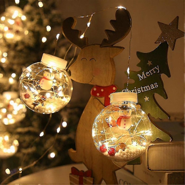 Jul LED Juletomte Snømann Gardin Lyslenke Ønskekuler Lamper Soverom Festdekorasjoner For Terrasse Hotell Og Hage stil 1