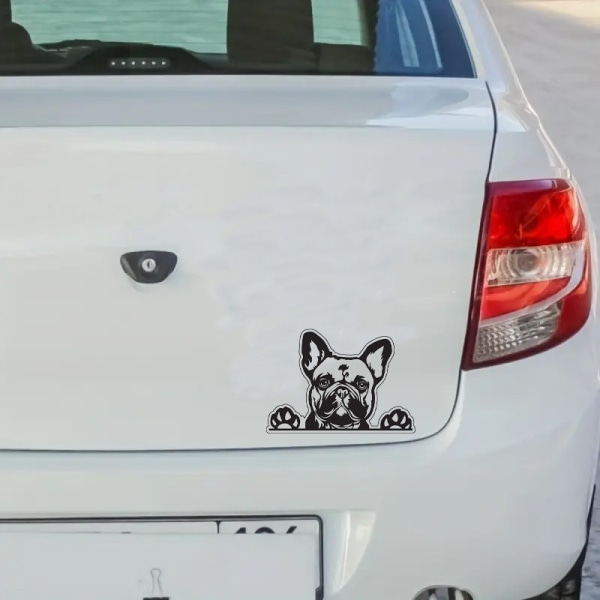 French Bulldog Dekal - Dog Paw Breed Bildekal - För bärbar dator tumbler fönster bil lastbilsvägg - svart och vit