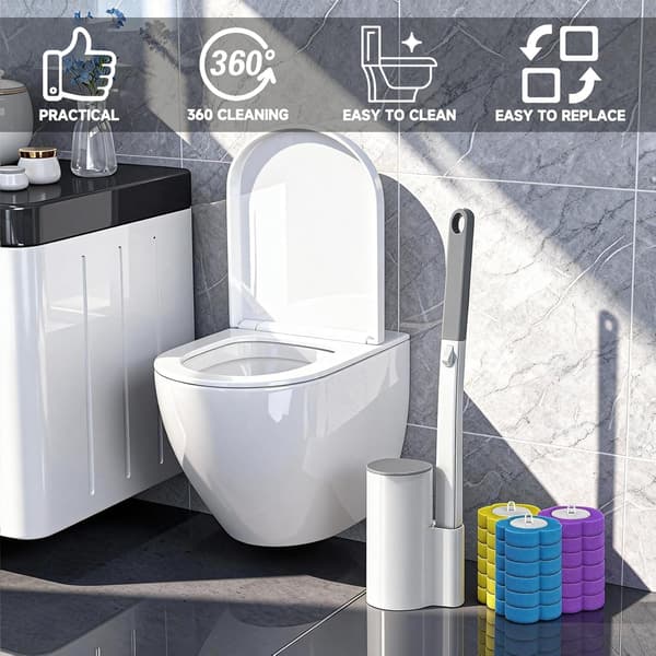 Toilet Brush Set - 18-Piece Kit with Deep Cleaning Sponges