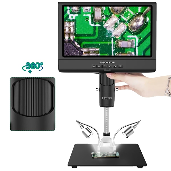 Digitalt mikroskop, 1080P opløsning, justerbart LCD, AD209 AD209 AD209