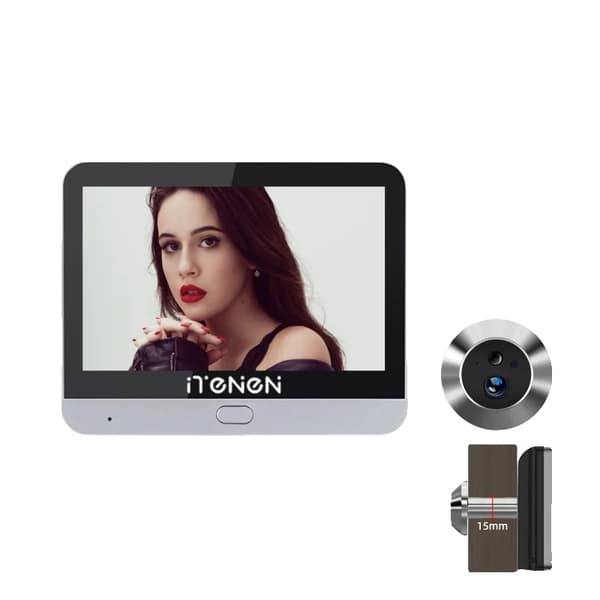 Video Dørkikkert, 1080P Kamera, Trådløs Forbindelse, Sølv(Alexa)