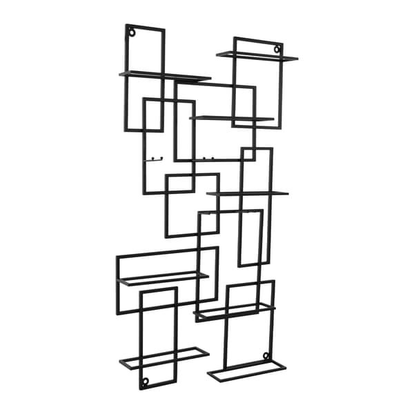 Vinhylla, Väggmonterad, Geometrisk Design, svart