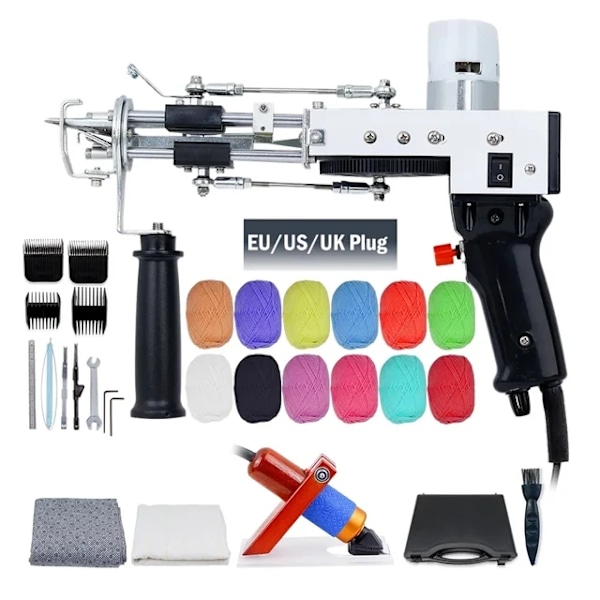 Tufting Gun Sæt, Elektrisk Tufting Pistol, 7 – 21mm Tufting Pistol, Sort Sæt 2 Black set 2 Black Set 2
