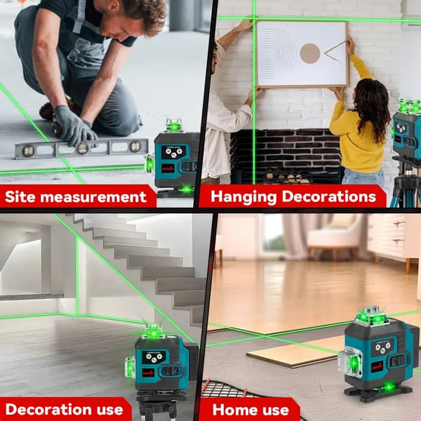 Laser Nivå, 16 Linjer, Vertikal & Horisontell, Smart Enhet, 2xBatteri Set
